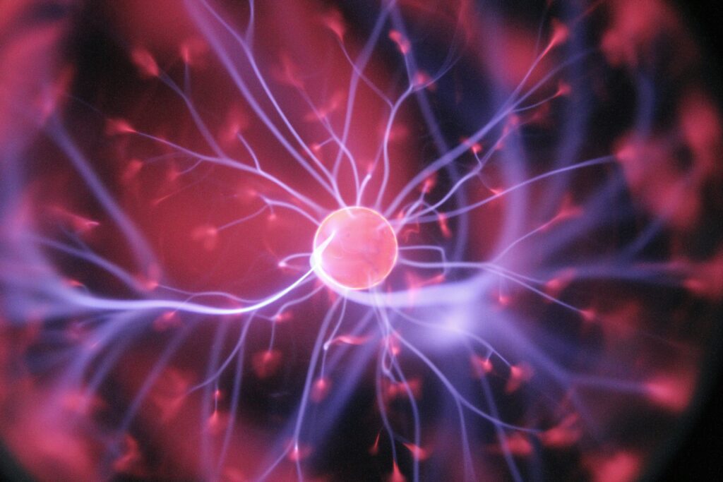 synapse in the brain lighting up